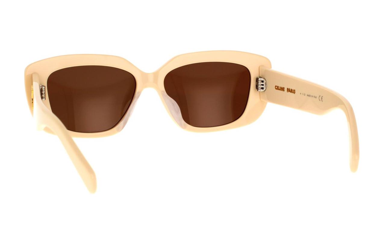 (Women) CELINE  Rectangular Beige Sunglasses with Logo Temple Design. CL40216U5525E 圖 4