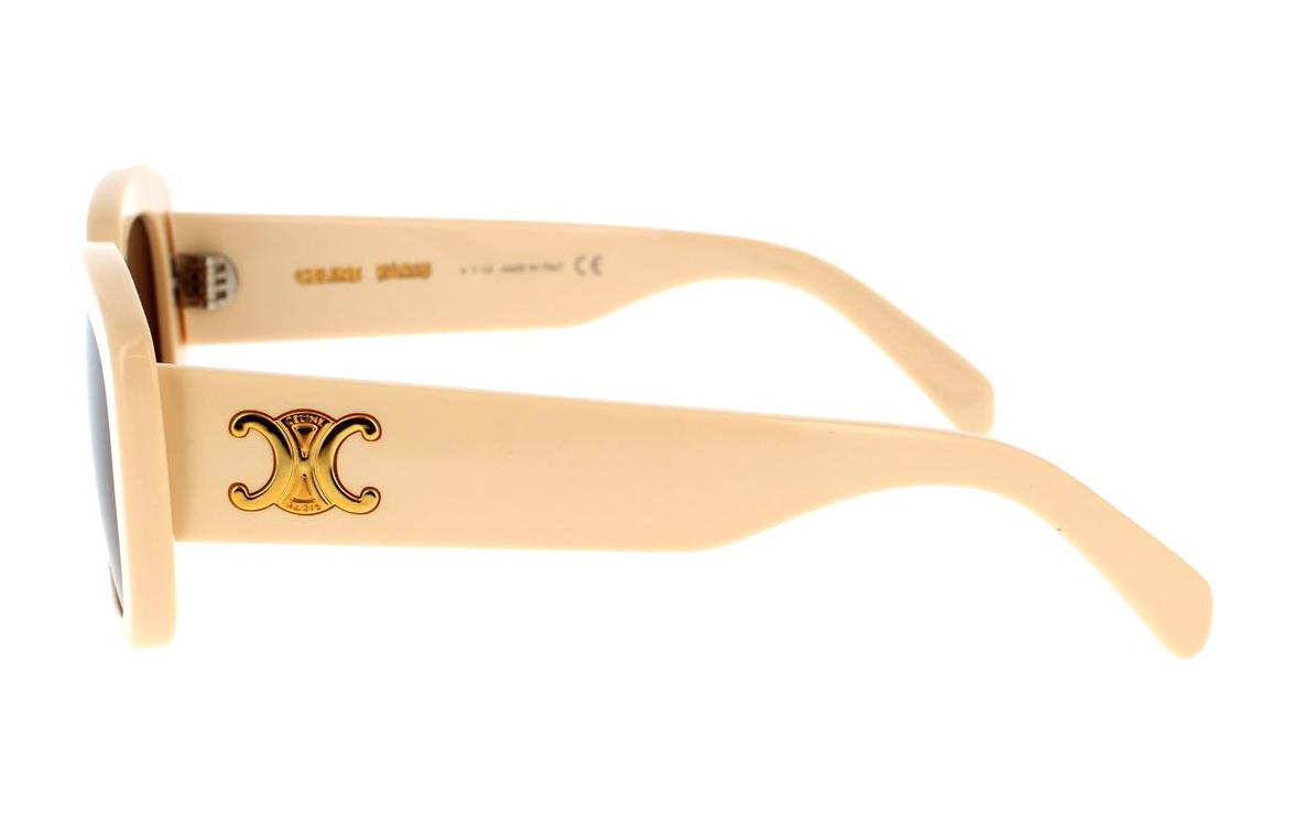 (Women) CELINE  Rectangular Beige Sunglasses with Logo Temple Design. CL40216U5525E 圖 5