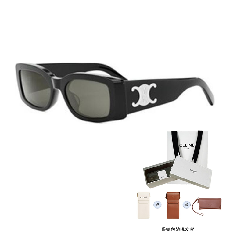 (Women) CELINE  Rectangular Black Sunglasses with Engraved Temples. CL40282U5301A 圖 4