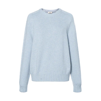 (Women) CELINE Seamless Cashmere Boxy Crewneck Sweater Blue. 2A78E384D-05LB