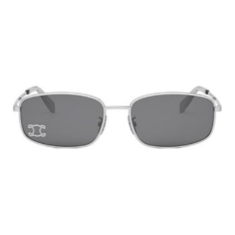 (Women) CELINE  Silver Rectangle Metal Sunglasses with Logo Lens Detail. CL40285U 圖 3