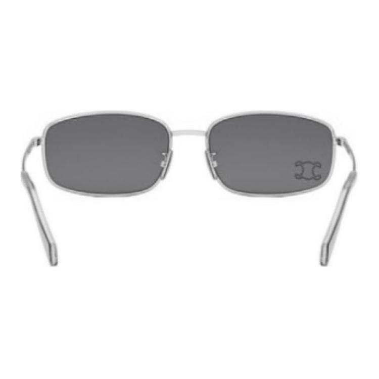 (Women) CELINE  Silver Rectangle Metal Sunglasses with Logo Lens Detail. CL40285U 圖 4
