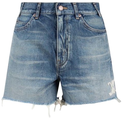 (Women) CELINE Slim Fit Denim Shorts Blue with Patterned Print. 2N12B519X-08EL Buy (Women) CELINE Slim Fit Denim Shorts Blue with Patterned Print. 2N12B519X-08EL