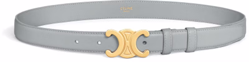 (Women) CELINE Smooth Leather Belt with Buckle Pearl Blue 2.5cm Width 45AK93A01-07PL (Women) CELINE Smooth Leather Belt with Buckle Pearl Blue 2.5cm Width 45AK93A01-07PL