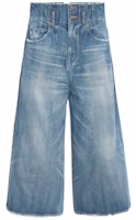 (Women) CELINE Solid Button Washed Denim Jeans - Blue. 2N636079O-07FY (Women) CELINE Solid Button Washed Denim Jeans - Blue. 2N636079O-07FY