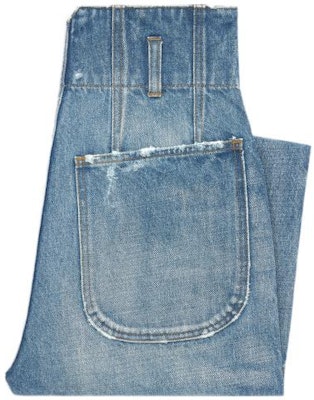 (Women) CELINE Solid Button Washed Denim Jeans - Blue. 2N636079O-07FY Lookbook (Women) CELINE Solid Button Washed Denim Jeans - Blue. 2N636079O-07FY