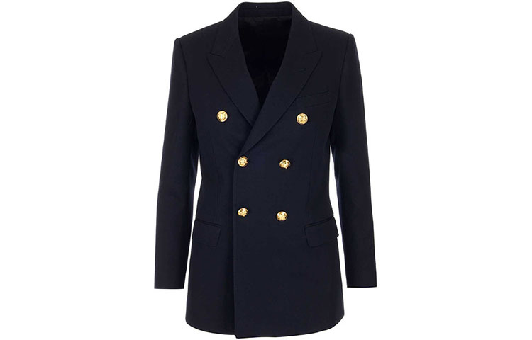 Order (W) CELINE 深蓝色双排扣西装外套。 2V684092D-07MR