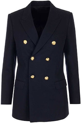 (W) CELINE 深蓝色双排扣西装外套。 2V684092D-07MR Order (W) CELINE 深蓝色双排扣西装外套。 2V684092D-07MR