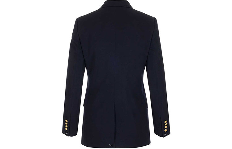Lookbook (W) CELINE 深蓝色双排扣西装外套。 2V684092D-07MR