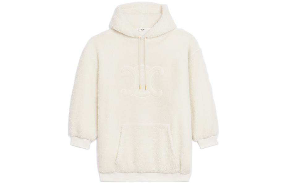 (Women) CELINE  Solid Jacquard Hoodie Long-Sleeve Sweatshirt Off-White 2Y15A699M-01OW 圖 2