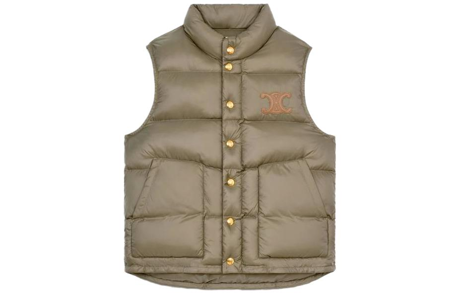 (Women) CELINE  Solid Logo Embroidery Single-Breasted Sleeveless Vest 2W987906V-02KK