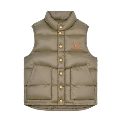(Women) CELINE Solid Logo Embroidery Single-Breasted Sleeveless Vest 2W987906V-02KK