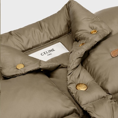 (W) CELINE 實心刺繡Logo單排扣無袖背心 2W987906V-02KK 3