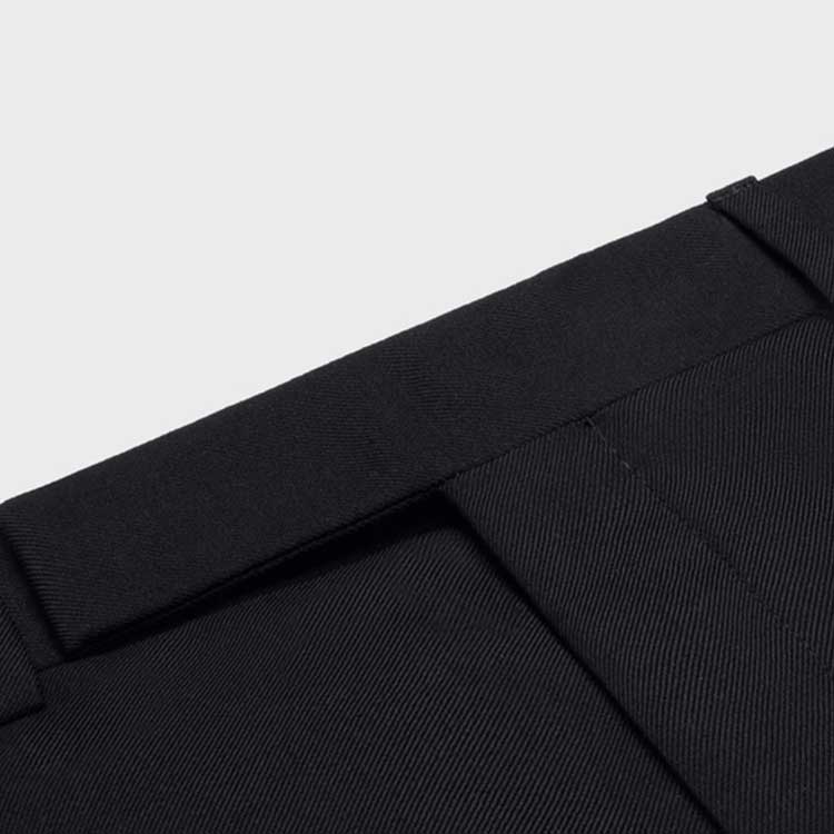 Cheap (W) CELINE Seluar Panjang Low-Waist Hitam - Solid Elegan 2P963701T-38NO