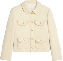 (Women) CELINE Solid Single-Breasted Casual Jacket Off-White. 2V05Q998K-01OW (Women) CELINE Solid Single-Breasted Casual Jacket Off-White. 2V05Q998K-01OW