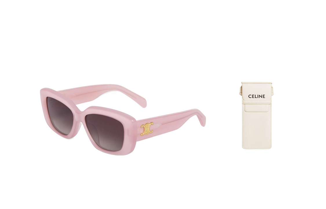 (Women) CELINE  Square Acetate Sunglasses in Ivory Rose 4S216CPLB-25RO 圖 5