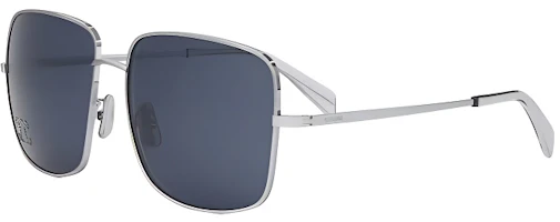 (Women) CELINE Square Sunglasses Silver Frame with Logo Temples CL40284U16V (Women) CELINE Square Sunglasses Silver Frame with Logo Temples CL40284U16V