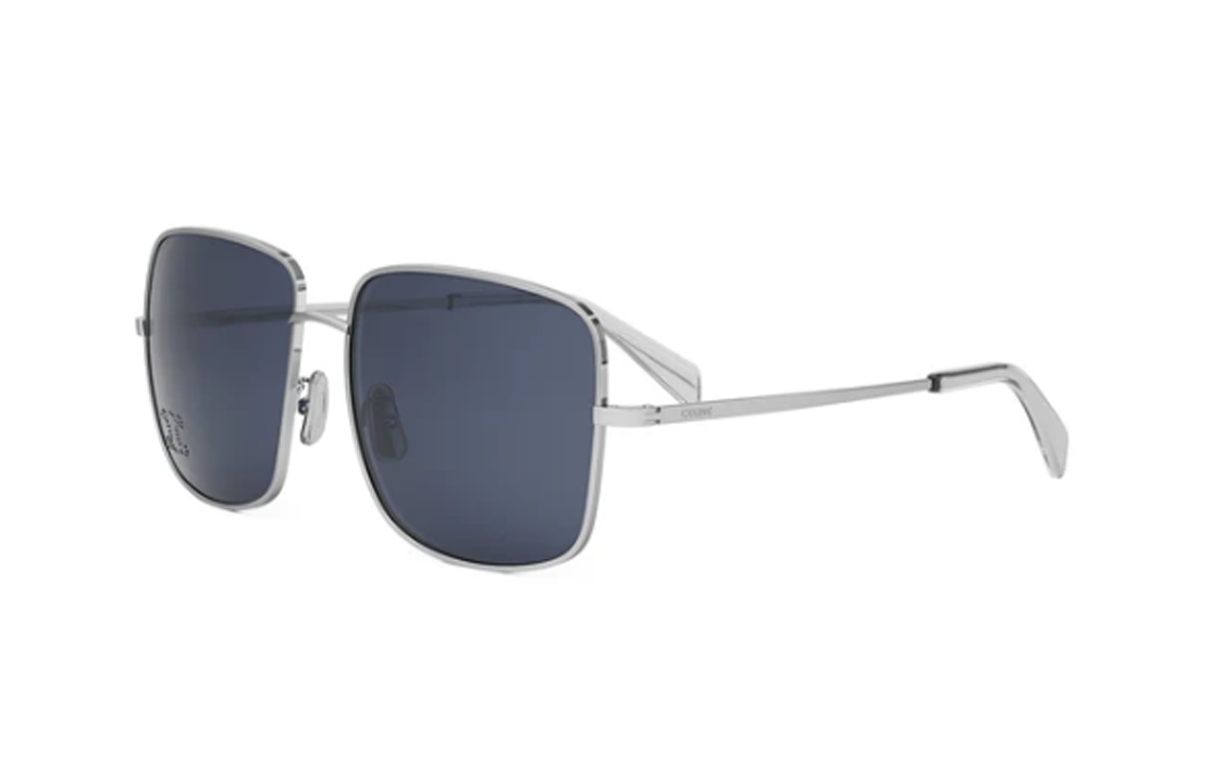 (Women) CELINE  Square Sunglasses Silver Frame with Logo Temples CL40284U16V 圖 2