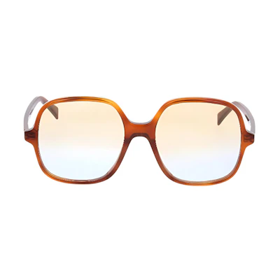 (Women) CELINE Square Sunglasses with Letter Logo - Brown. CL40244U