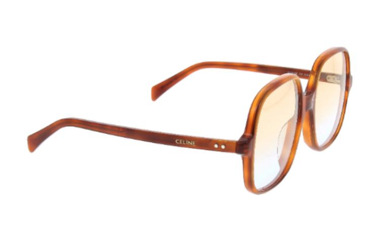 (Women) CELINE  Square Sunglasses with Letter Logo - Brown. CL40244U 圖 3