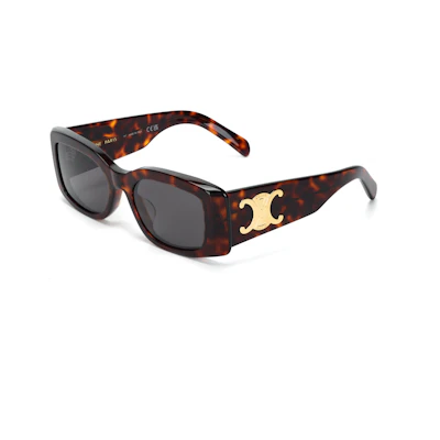 (Women) CELINE Square Tortoiseshell Sunglasses with Logo Design. CL40282U5352A