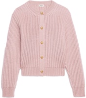 (Women) CELINE SS22 Pink Mohair Ribbed Knit Cardigan Sweater. 2A47U377N-02CZ (Women) CELINE SS22 Pink Mohair Ribbed Knit Cardigan Sweater. 2A47U377N-02CZ
