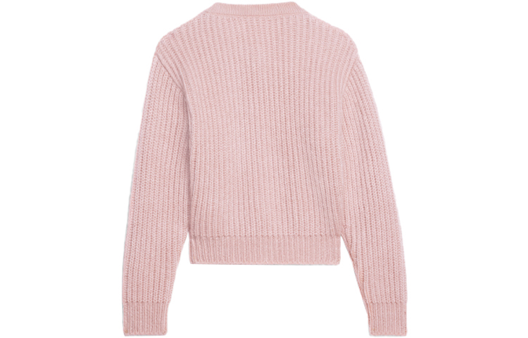 Lookbook (W) CELINE SS22 Cárdigan Suéter de Punto de Mohair Rosa Acanalado. 2A47U377N-02CZ