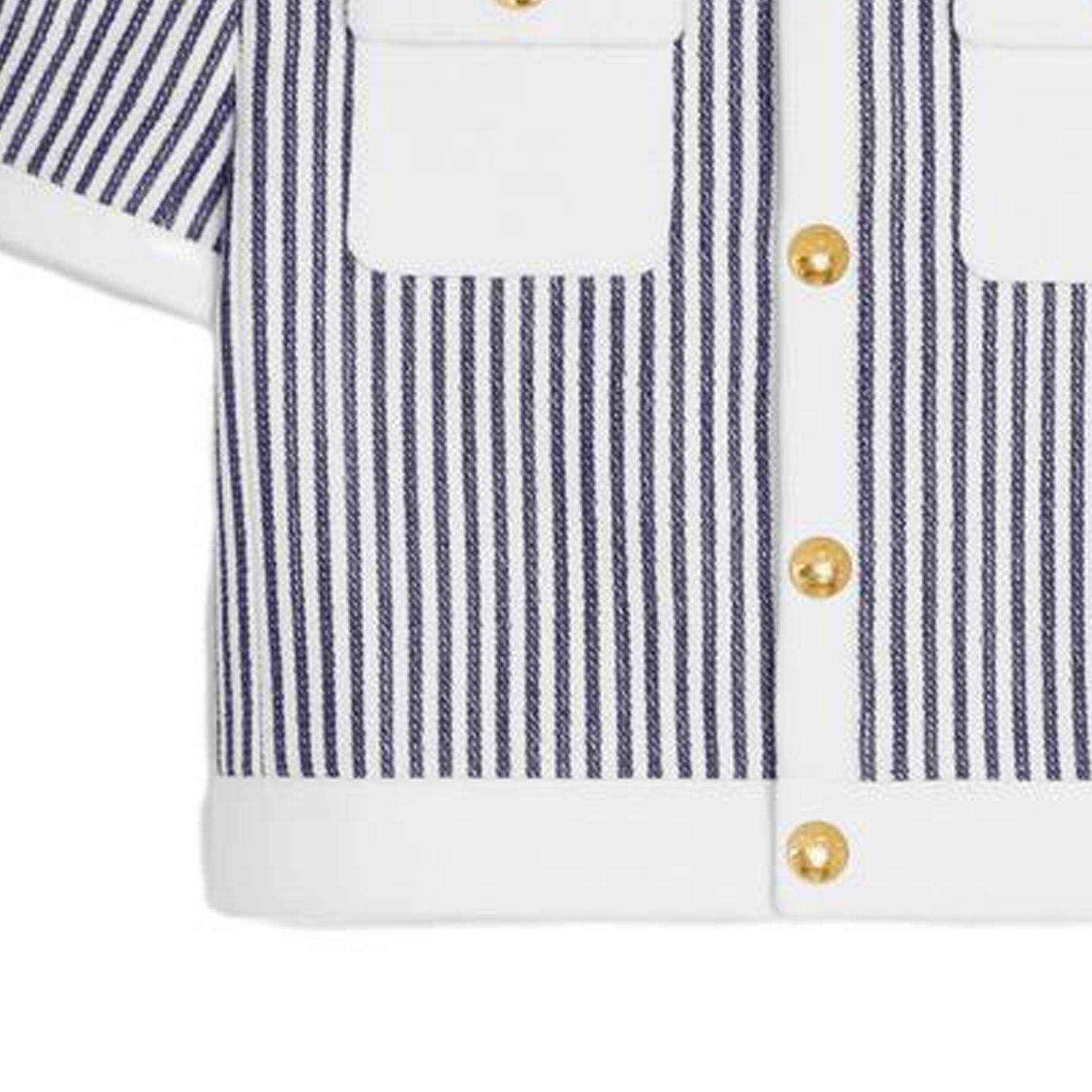 Details for (W) CELINE SS23 Jaket Berpoket Bergaris - Biru 2V84O063V-01NQ