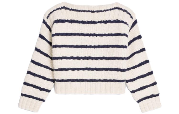 Order (W) セリーヌ SS23 ストライプ柄 クロップ ボートネック セーター ベージュ. 2AJ94597V-01MA