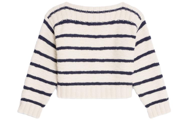 Lookbook (W) セリーヌ SS23 ストライプ柄 クロップ ボートネック セーター ベージュ. 2AJ94597V-01MA