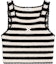 Buy (Women) CELINE Striped Logo Embroidered Crop Tank Top Black/White. 2AE9R720X-38EC