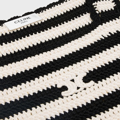 (Women) CELINE Striped Logo Embroidered Crop Tank Top Black/White. 2AE9R720X-38EC Shop (Women) CELINE Striped Logo Embroidered Crop Tank Top Black/White. 2AE9R720X-38EC