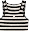 Purchase (Women) CELINE Striped Logo Embroidered Crop Tank Top Black/White. 2AE9R720X-38EC
