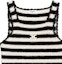 Sizing (Women) CELINE Striped Logo Embroidered Crop Tank Top Black/White. 2AE9R720X-38EC