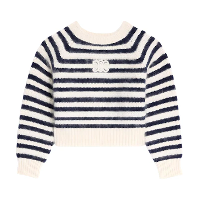 (Women) CELINE Striped Loose Round Neck Knit Sweater Multicolor. 2AM5A743X-01MA