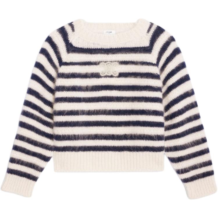 Order (Women) CELINE  Striped Loose Round Neck Knit Sweater Multicolor. 2AM5A743X-01MA