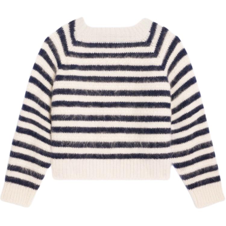 Lookbook (Women) CELINE  Striped Loose Round Neck Knit Sweater Multicolor. 2AM5A743X-01MA