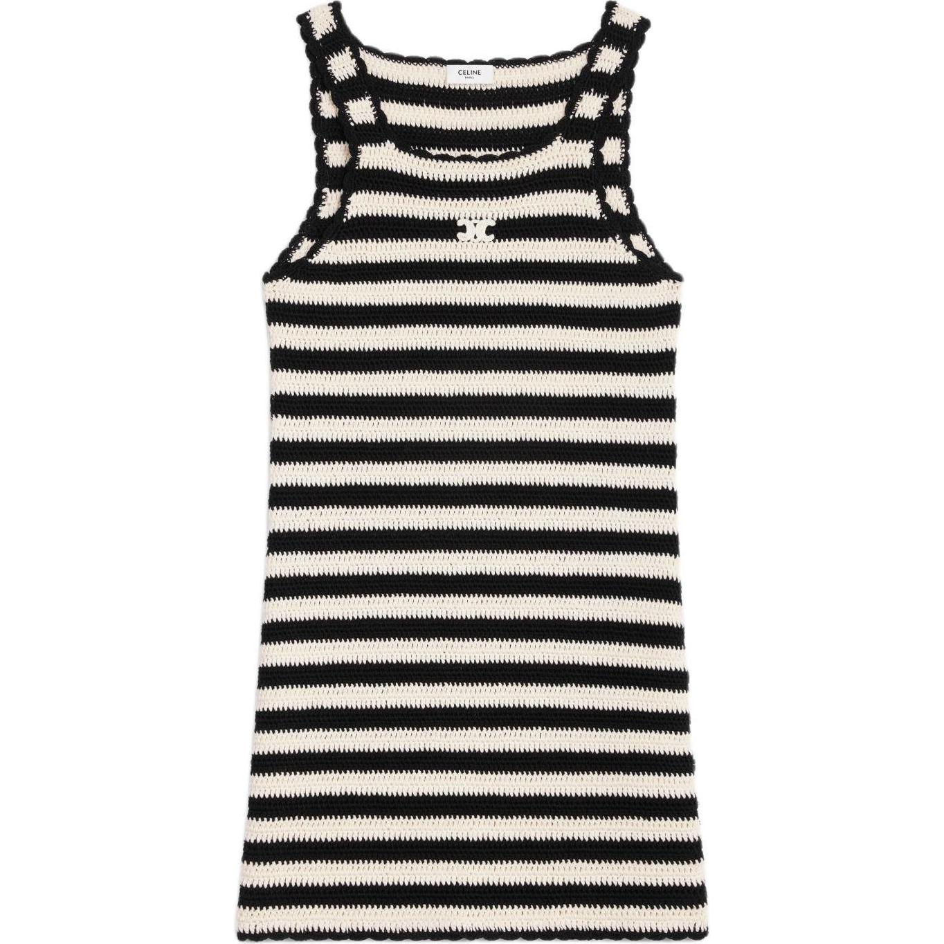 (Women) CELINE  Striped Sleeveless Pullover Dress Beige Color 2AE5K720X-38EC