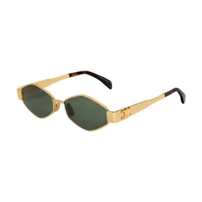 (Women) CELINE Sunglasses Gold with TRIOMPHE Logo and Irregular Shape Design. 4S254CMLB-35SG