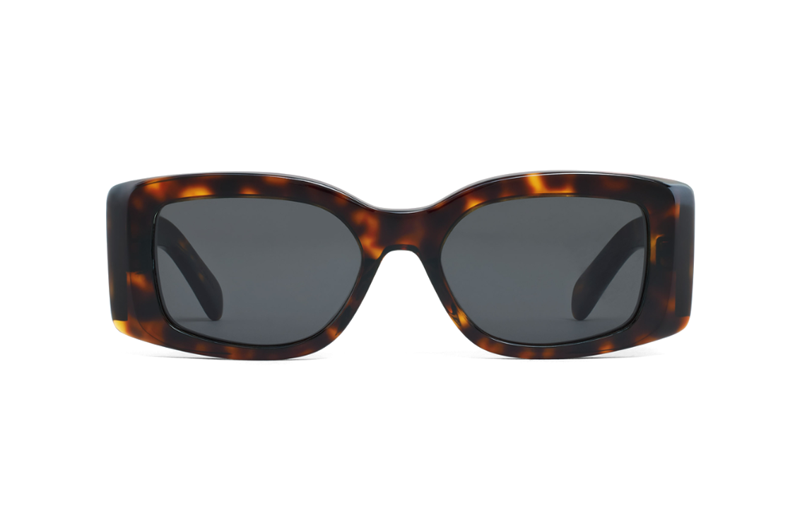 Lookbook (W) CELINE Kacamata Hitam Asetat Persegi Motif Cangkang Kura-kura dengan Gagang Bermotif 4S282CPLB19TR