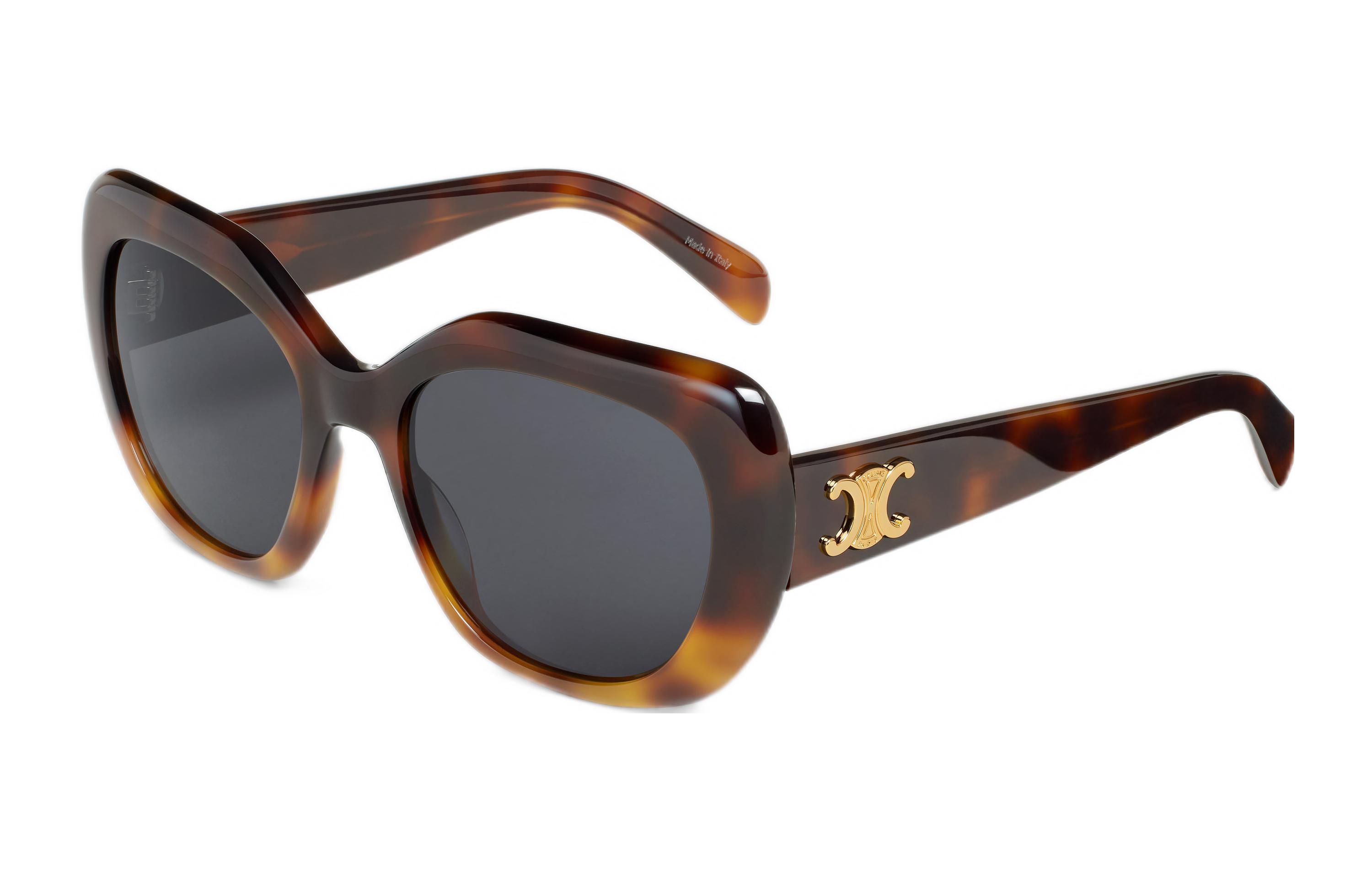 Order (Women) CELINE  Tortoiseshell Square Sunglasses with Metal Triomphe Logo. 4S226CPLB19RH
