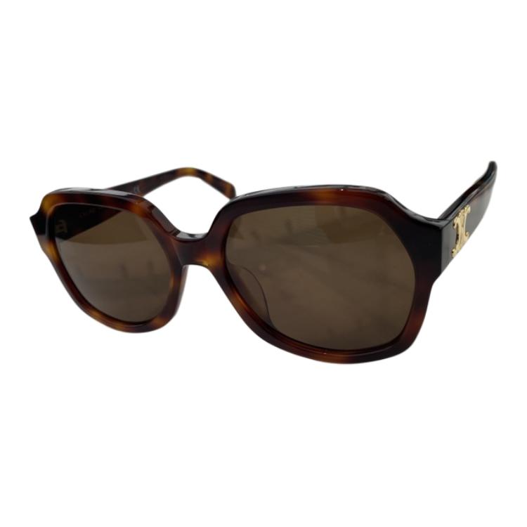 (Women) CELINE  Tortoiseshell Square Sunglasses with Engraved Temples. CL40189F5853E 圖 2