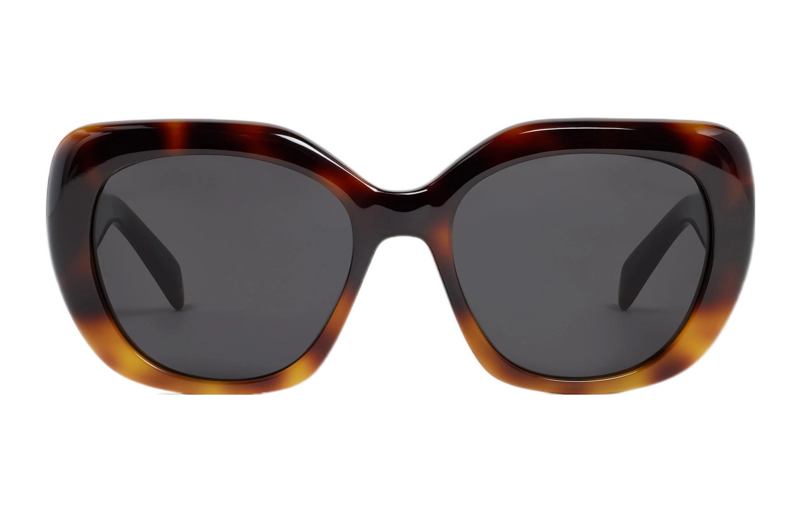 Lookbook (Women) CELINE  Tortoiseshell Square Sunglasses with Metal Triomphe Logo. 4S226CPLB19RH