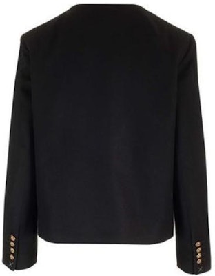 (W) Chaqueta Negra de Céline con Cuello en V, Manga Larga y Botonadura Simple. 2V43T311T-38NO Lookbook (W) Chaqueta Negra de Céline con Cuello en V, Manga Larga y Botonadura Simple. 2V43T311T-38NO