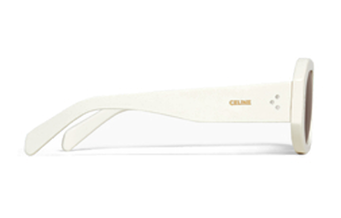 (Women) CELINE  White Acetate Irregular Shaped Sunglasses with Logo. 4S255CPLB-01AV 圖 4