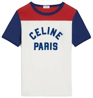 (W) 셀린느 화이트 크루넥 레터 컬러 블록 반팔 티셔츠 2X20H671Q-01JG Order (W) 셀린느 화이트 크루넥 레터 컬러 블록 반팔 티셔츠 2X20H671Q-01JG