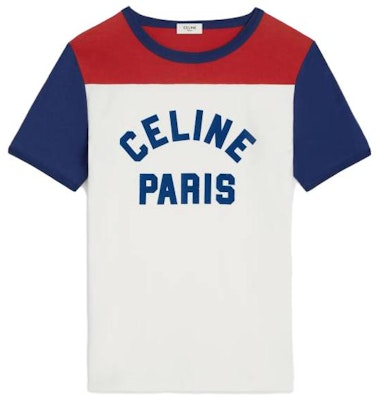 (W) CELINE Kaos Putih Crewneck Lengan Pendek Blok Warna Huruf 2X20H671Q-01JG Order (W) CELINE Kaos Putih Crewneck Lengan Pendek Blok Warna Huruf 2X20H671Q-01JG