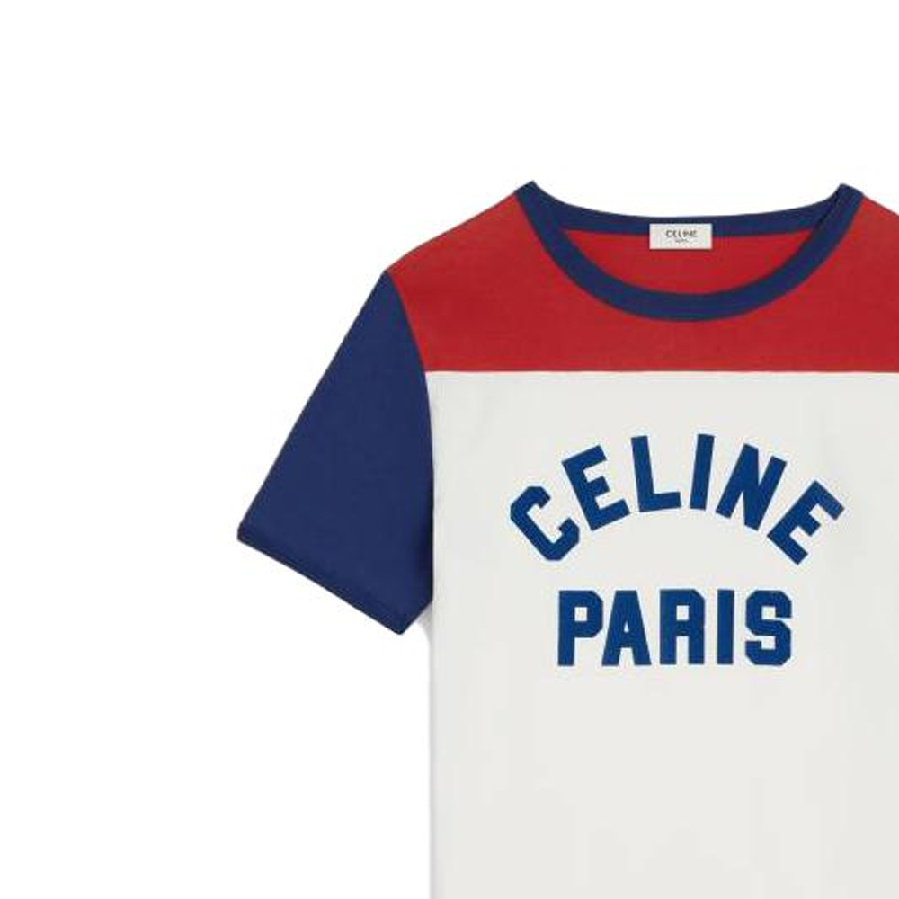 Shop (W) 赛琳 白色圆领字母拼色短袖T恤 2X20H671Q-01JG