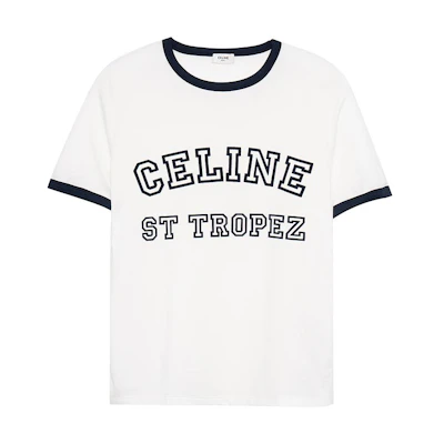 (Women) CELINE White Letter Print Crewneck T-Shirt SS23 2X774671Q01MA