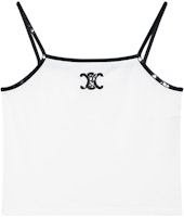 (Women) CELINE White Logo Sequin Embroidered Square-Neck Tank Top. 2X53F671Q-01OB (Women) CELINE White Logo Sequin Embroidered Square-Neck Tank Top. 2X53F671Q-01OB